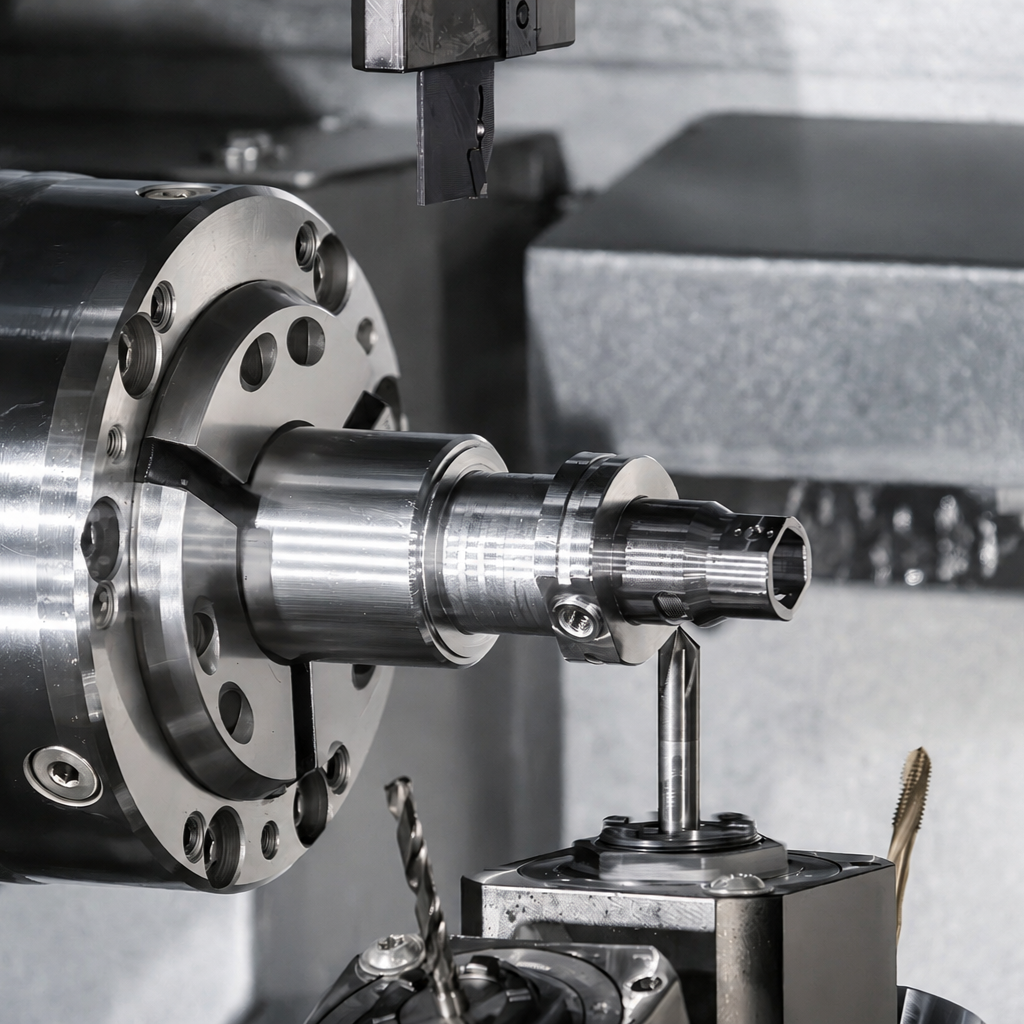CNC Mill Turn Machine Closeup