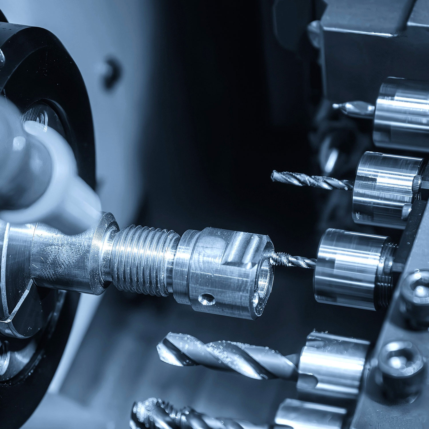 CNC Swiss Machining Closeup
